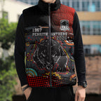 Personalised Panthers 60th Anniversary Sleeveless Puffer Jacket Aboriginal Indigenous Dot Art - Halftone Pattern 1967-2026