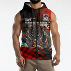 Personalised Panthers 60th Anniversary Sleeveless Zip Hoodie Aboriginal Indigenous Dot Art - Halftone Pattern 1967-2026