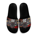 Personalised Panthers 60th Anniversary Slide Sandals Aboriginal Indigenous Dot Art - Halftone Pattern 1967-2026