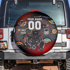 Personalised Panthers 60th Anniversary Spare Tire Cover Aboriginal Indigenous Dot Art - Halftone Pattern 1967-2026