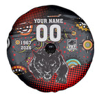 Personalised Panthers 60th Anniversary Spare Tire Cover Aboriginal Indigenous Dot Art - Halftone Pattern 1967-2026