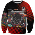 Personalised Panthers 60th Anniversary Sweatshirt Aboriginal Indigenous Dot Art - Halftone Pattern 1967-2026