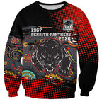 Personalised Panthers 60th Anniversary Sweatshirt Aboriginal Indigenous Dot Art - Halftone Pattern 1967-2026