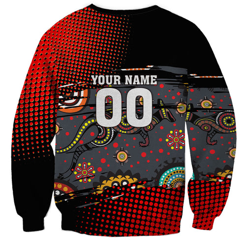 Personalised Panthers 60th Anniversary Sweatshirt Aboriginal Indigenous Dot Art - Halftone Pattern 1967-2026