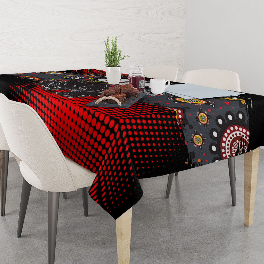 Personalised Panthers 60th Anniversary Tablecloth Aboriginal Indigenous Dot Art - Halftone Pattern 1967-2026