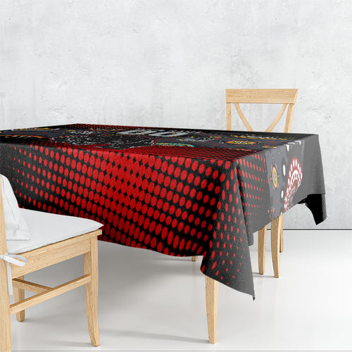 Personalised Panthers 60th Anniversary Tablecloth Aboriginal Indigenous Dot Art - Halftone Pattern 1967-2026