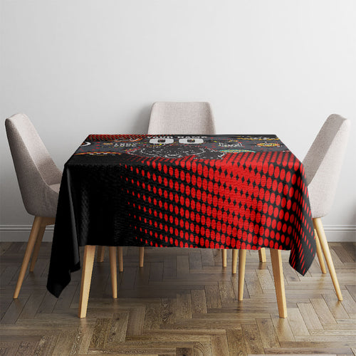 Personalised Panthers 60th Anniversary Tablecloth Aboriginal Indigenous Dot Art - Halftone Pattern 1967-2026
