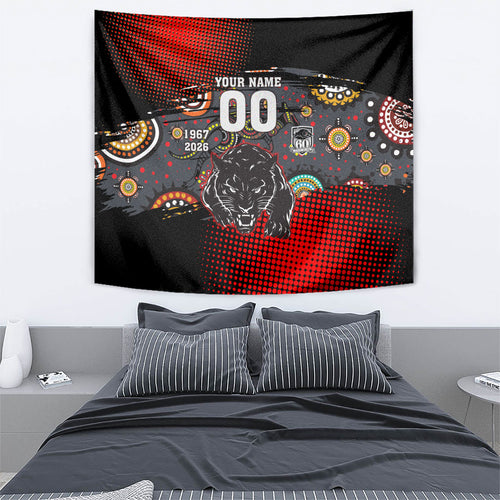 Personalised Panthers 60th Anniversary Tapestry Aboriginal Indigenous Dot Art - Halftone Pattern 1967-2026