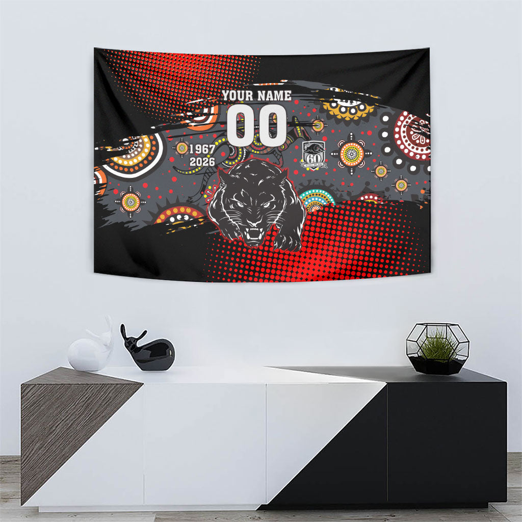 Personalised Panthers 60th Anniversary Tapestry Aboriginal Indigenous Dot Art - Halftone Pattern 1967-2026
