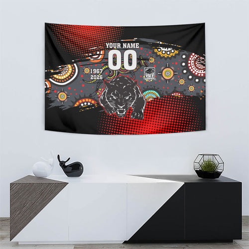 Personalised Panthers 60th Anniversary Tapestry Aboriginal Indigenous Dot Art - Halftone Pattern 1967-2026