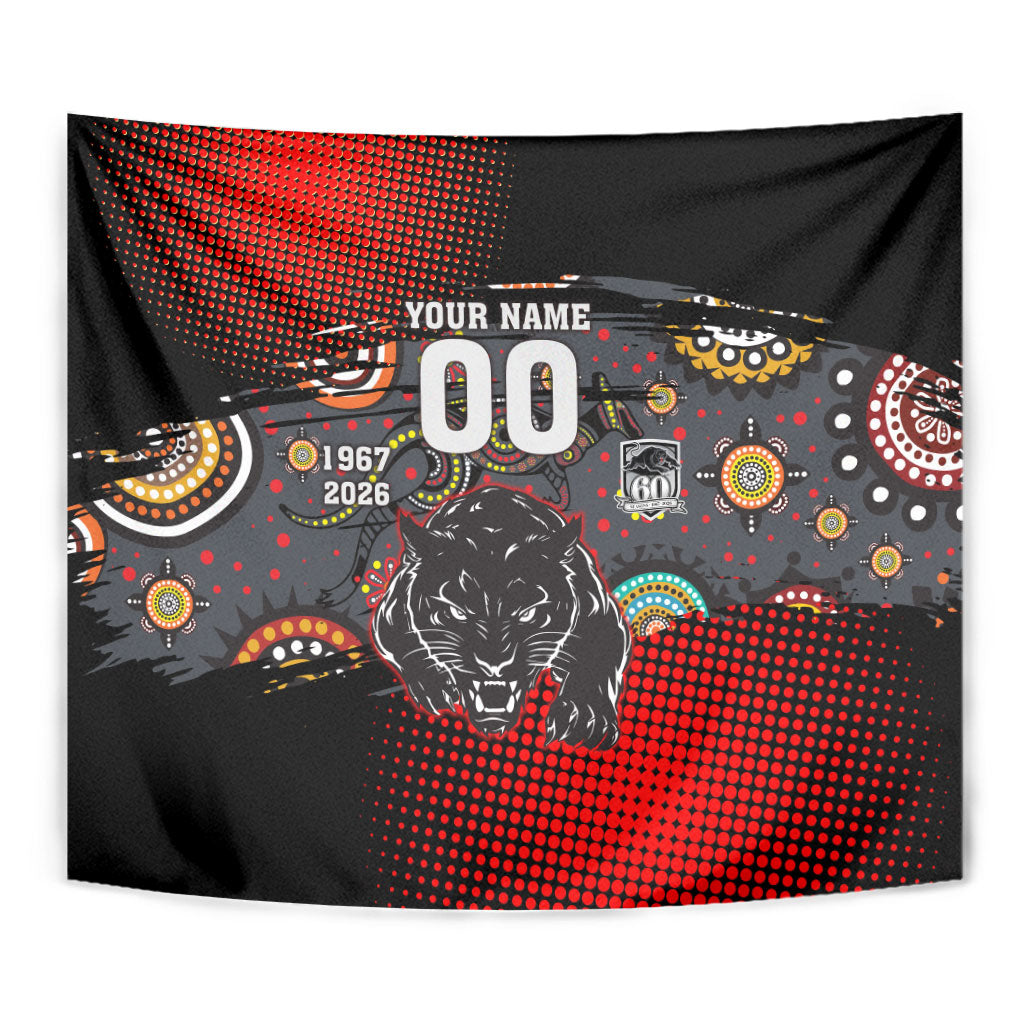 Personalised Panthers 60th Anniversary Tapestry Aboriginal Indigenous Dot Art - Halftone Pattern 1967-2026
