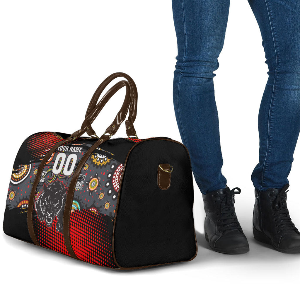 Personalised Panthers 60th Anniversary Travel Bag Aboriginal Indigenous Dot Art - Halftone Pattern 1967-2026