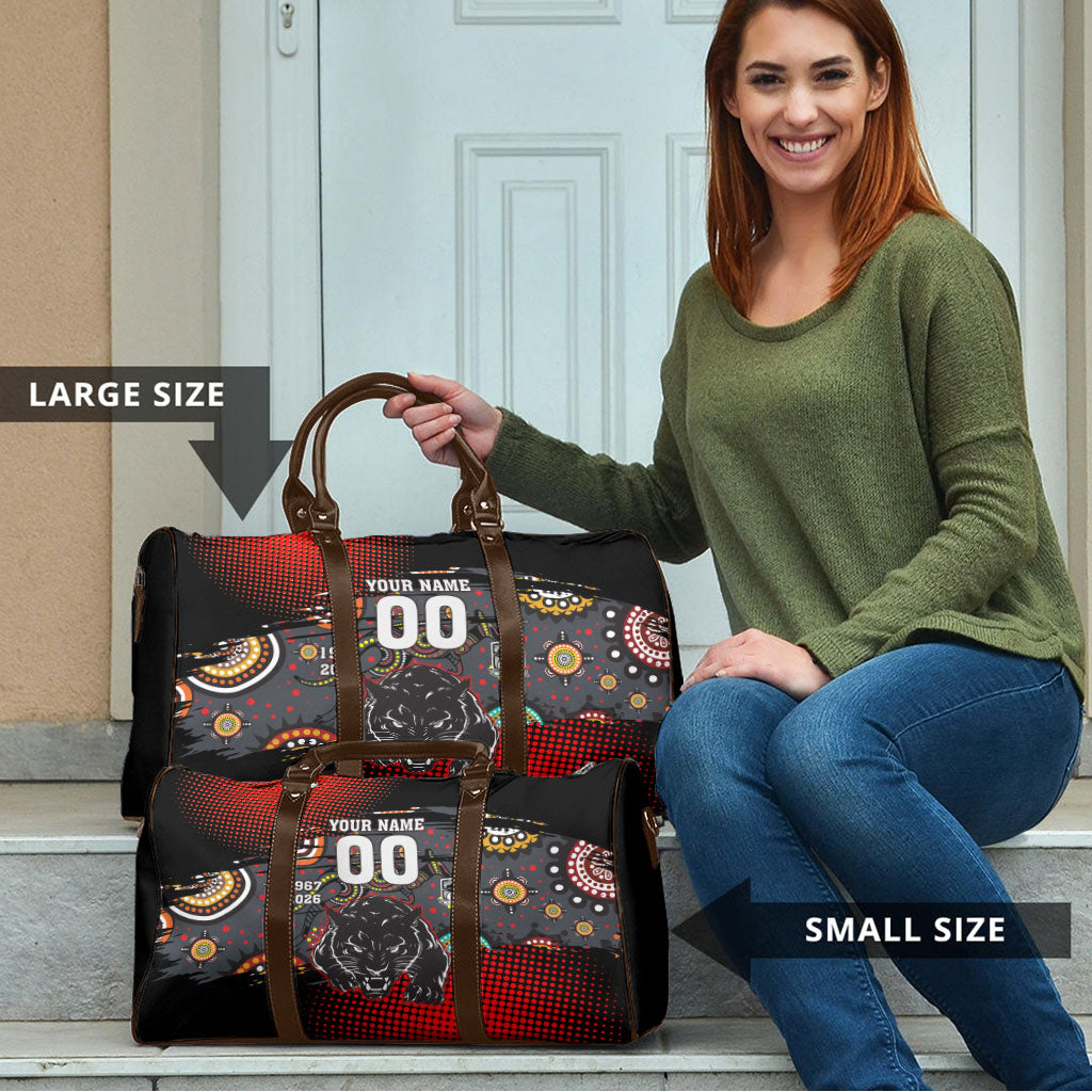Personalised Panthers 60th Anniversary Travel Bag Aboriginal Indigenous Dot Art - Halftone Pattern 1967-2026
