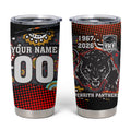 Personalised Panthers 60th Anniversary Tumbler Cup Aboriginal Indigenous Dot Art - Halftone Pattern 1967-2026