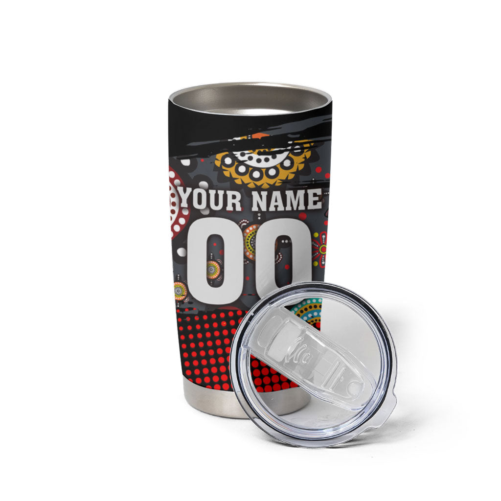 Personalised Panthers 60th Anniversary Tumbler Cup Aboriginal Indigenous Dot Art - Halftone Pattern 1967-2026