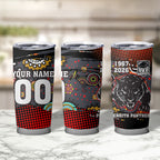 Personalised Panthers 60th Anniversary Tumbler Cup Aboriginal Indigenous Dot Art - Halftone Pattern 1967-2026