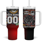 Personalised Panthers 60th Anniversary Tumbler With Handle Aboriginal Indigenous Dot Art - Halftone Pattern 1967-2026