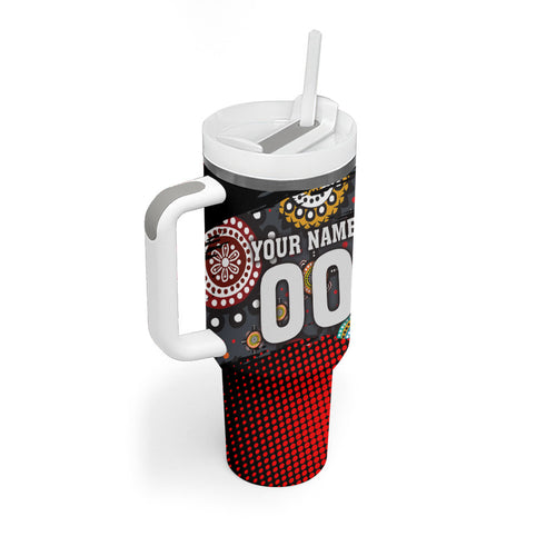 Personalised Panthers 60th Anniversary Tumbler With Handle Aboriginal Indigenous Dot Art - Halftone Pattern 1967-2026
