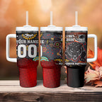Personalised Panthers 60th Anniversary Tumbler With Handle Aboriginal Indigenous Dot Art - Halftone Pattern 1967-2026