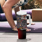 Personalised Panthers 60th Anniversary Tumbler With Handle Aboriginal Indigenous Dot Art - Halftone Pattern 1967-2026
