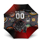 Personalised Panthers 60th Anniversary Umbrella Aboriginal Indigenous Dot Art - Halftone Pattern 1967-2026