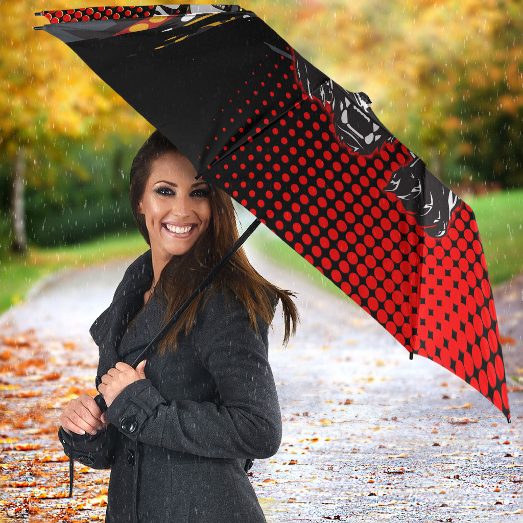 Personalised Panthers 60th Anniversary Umbrella Aboriginal Indigenous Dot Art - Halftone Pattern 1967-2026