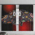 Personalised Panthers 60th Anniversary Window Curtain Aboriginal Indigenous Dot Art - Halftone Pattern 1967-2026