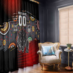 Personalised Panthers 60th Anniversary Window Curtain Aboriginal Indigenous Dot Art - Halftone Pattern 1967-2026
