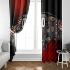 Personalised Panthers 60th Anniversary Window Curtain Aboriginal Indigenous Dot Art - Halftone Pattern 1967-2026