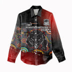 Personalised Panthers 60th Anniversary Women Casual Shirt Aboriginal Indigenous Dot Art - Halftone Pattern 1967-2026