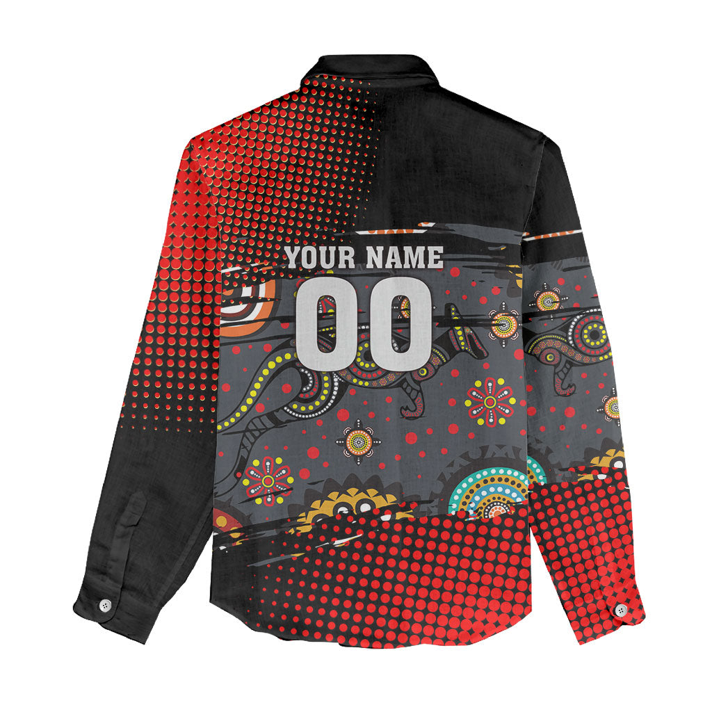 Personalised Panthers 60th Anniversary Women Casual Shirt Aboriginal Indigenous Dot Art - Halftone Pattern 1967-2026