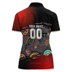 Personalised Panthers 60th Anniversary Women Polo Shirt Aboriginal Indigenous Dot Art - Halftone Pattern 1967-2026