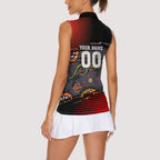 Personalised Panthers 60th Anniversary Women Sleeveless Polo Shirt Aboriginal Indigenous Dot Art - Halftone Pattern 1967-2026
