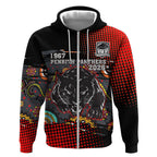 Personalised Panthers 60th Anniversary Zip Hoodie Aboriginal Indigenous Dot Art - Halftone Pattern 1967-2026