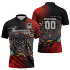 Personalised Panthers 60th Anniversary Zipper Polo Shirt Aboriginal Indigenous Dot Art - Halftone Pattern 1967-2026