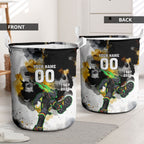 Personalised Penrith Panthers 1967-2026 Laundry Basket Panther Mascot 60th Anniversary - Watercolor Splash Art