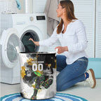 Personalised Penrith Panthers 1967-2026 Laundry Basket Panther Mascot 60th Anniversary - Watercolor Splash Art