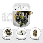 Personalised Penrith Panthers 1967-2026 AirPods Case Panther Mascot 60th Anniversary - Watercolor Splash Art