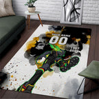 Personalised Penrith Panthers 1967-2026 Area Rug Panther Mascot 60th Anniversary - Watercolor Splash Art