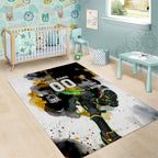 Personalised Penrith Panthers 1967-2026 Area Rug Panther Mascot 60th Anniversary - Watercolor Splash Art