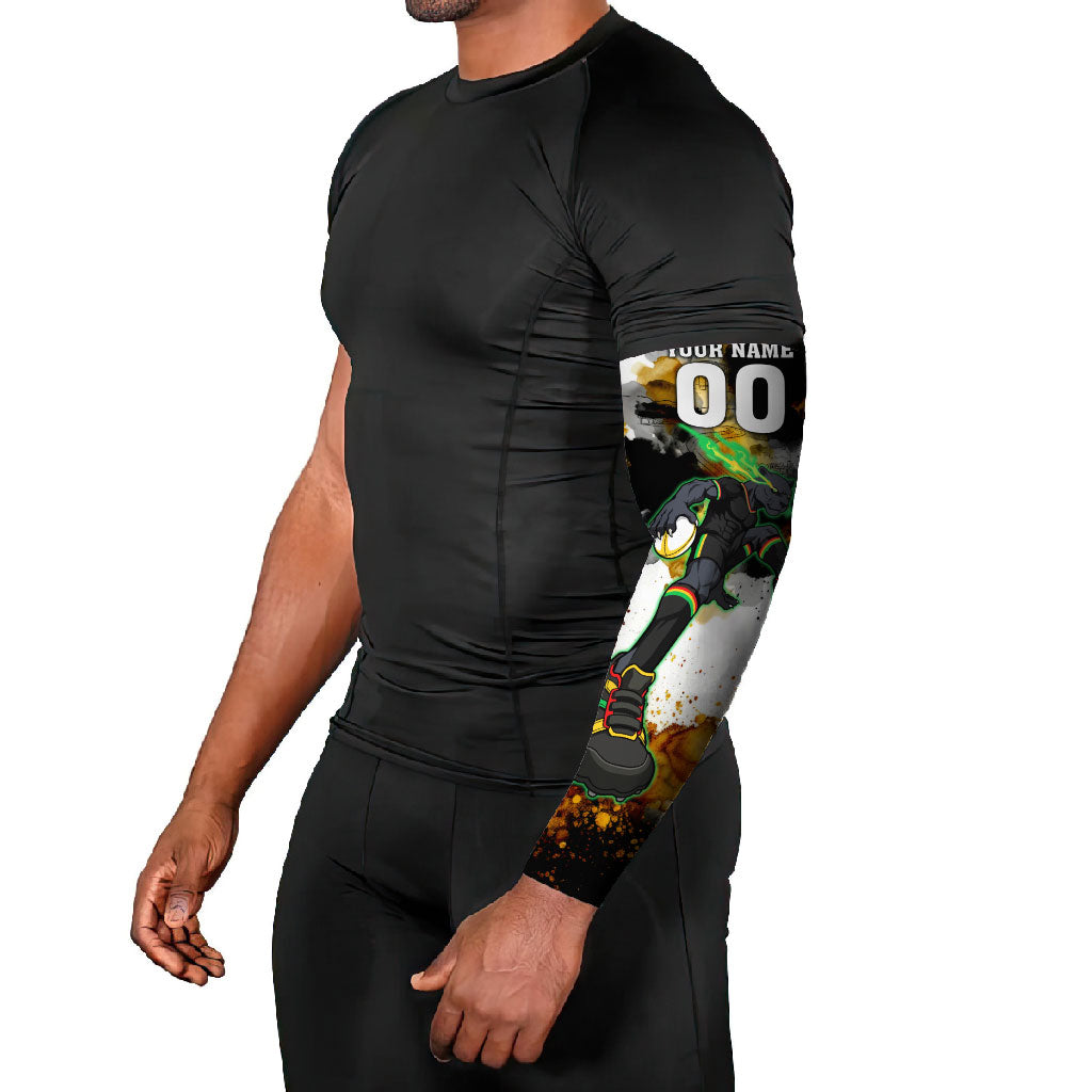 Personalised Penrith Panthers 1967-2026 Arm Sleeves Panther Mascot 60th Anniversary - Watercolor Splash Art