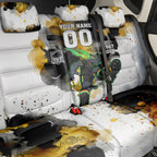 Personalised Penrith Panthers 1967-2026 Back Car Seat Cover Panther Mascot 60th Anniversary - Watercolor Splash Art