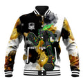 Personalised Penrith Panthers 1967-2026 Baseball Jacket Panther Mascot 60th Anniversary - Watercolor Splash Art