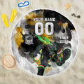 Personalised Penrith Panthers 1967-2026 Beach Blanket Panther Mascot 60th Anniversary - Watercolor Splash Art