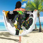 Personalised Penrith Panthers 1967-2026 Beach Blanket Panther Mascot 60th Anniversary - Watercolor Splash Art
