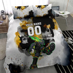 Personalised Penrith Panthers 1967-2026 Bedding Set Panther Mascot 60th Anniversary - Watercolor Splash Art