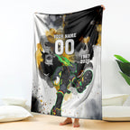 Personalised Penrith Panthers 1967-2026 Blanket Panther Mascot 60th Anniversary - Watercolor Splash Art