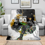 Personalised Penrith Panthers 1967-2026 Blanket Panther Mascot 60th Anniversary - Watercolor Splash Art