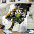 Personalised Penrith Panthers 1967-2026 Blanket Panther Mascot 60th Anniversary - Watercolor Splash Art