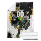 Personalised Penrith Panthers 1967-2026 Blanket Panther Mascot 60th Anniversary - Watercolor Splash Art